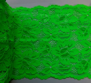 Elastisch Lingeriekant 15cm (50 m), Neon Groen